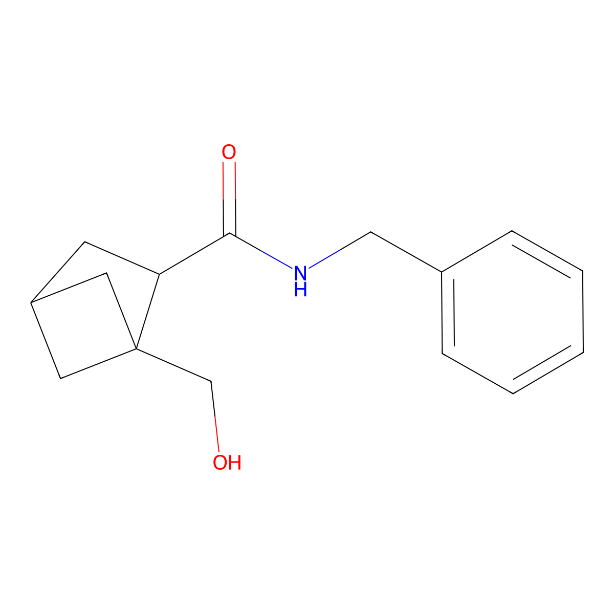 N-benzyl-1-(hydroxymethyl)bicyclo[2.1.1]hexane-2-carboxamide molecular structure, CAS 2866333-82-4
