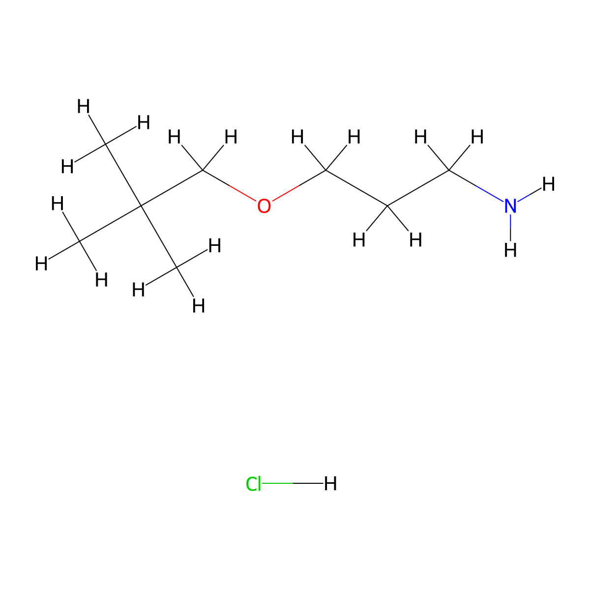 3-(2,2-Dimethylpropoxy)propan-1-amine hydrochloride molecular structure, CAS 2866333-84-6