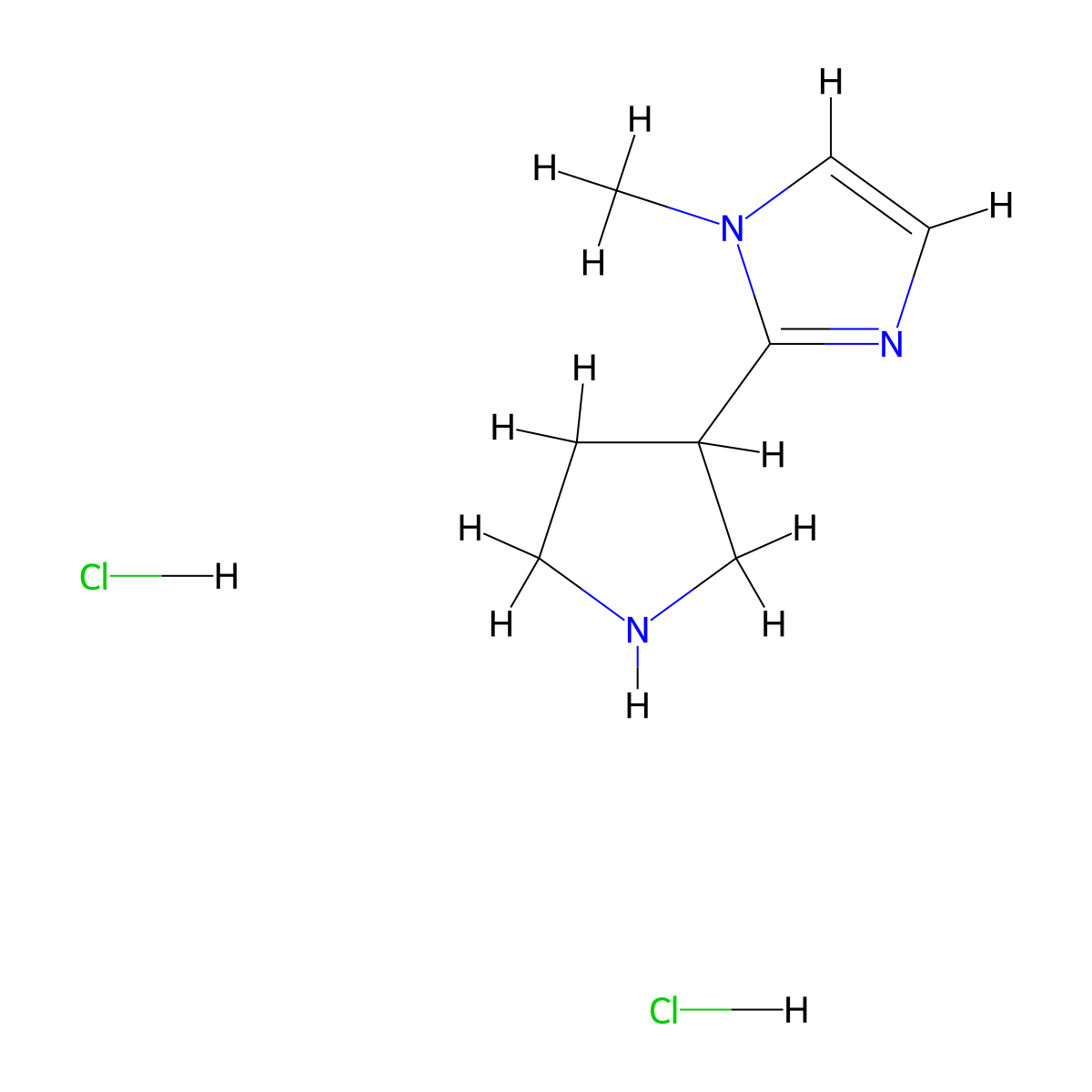 1-methyl-2-(pyrrolidin-3-yl)-1H-imidazole dihydrochloride molecular structure, CAS 2866333-92-6