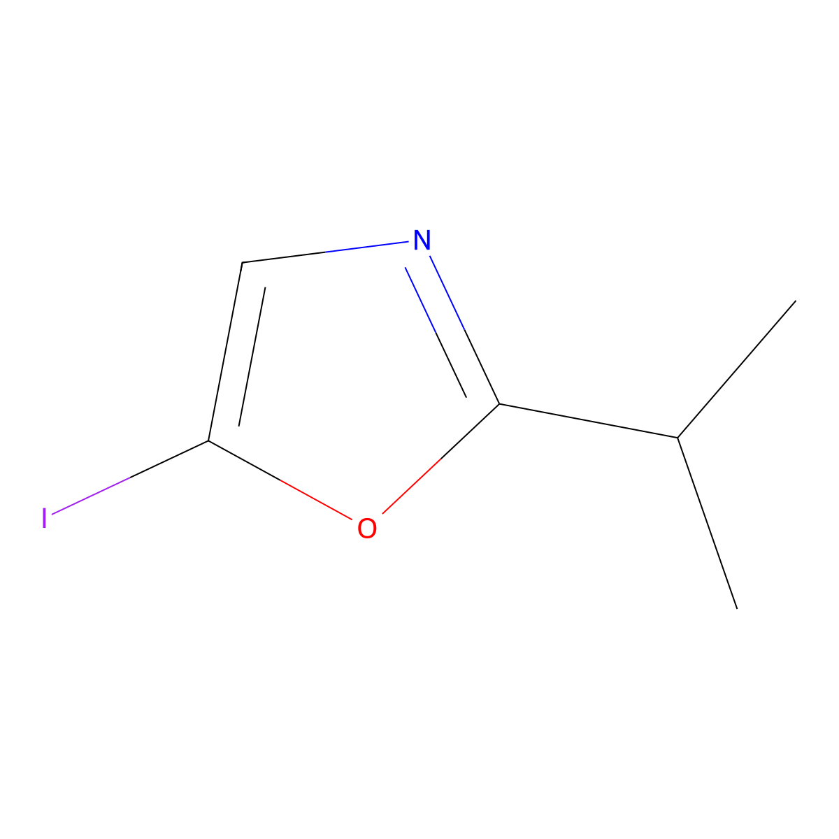 5-Iodo-2-(propan-2-yl)-1,3-oxazole molecular structure, CAS 2866334-04-3