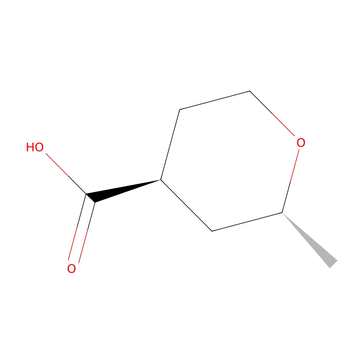 rac-(2R,4S)-2-methyloxane-4-carboxylic acid molecular structure, CAS 2866334-05-4