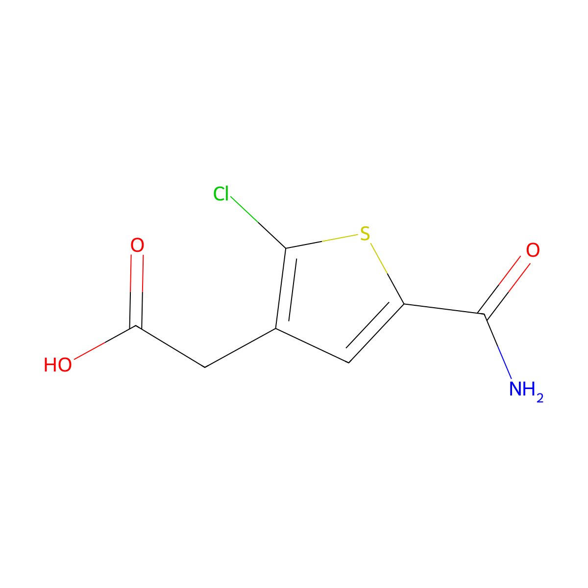 2-(5-Carbamoyl-2-chlorothiophen-3-yl)acetic acid molecular structure, CAS 2866334-10-1