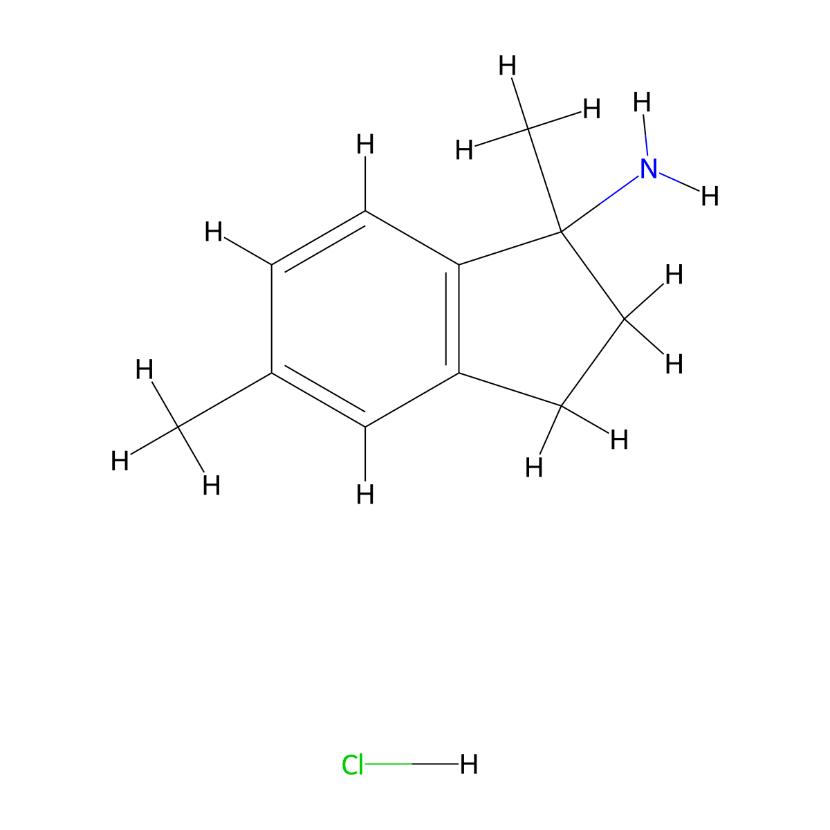 1,5-dimethyl-2,3-dihydro-1H-inden-1-amine hydrochloride molecular structure, CAS 2866334-12-3