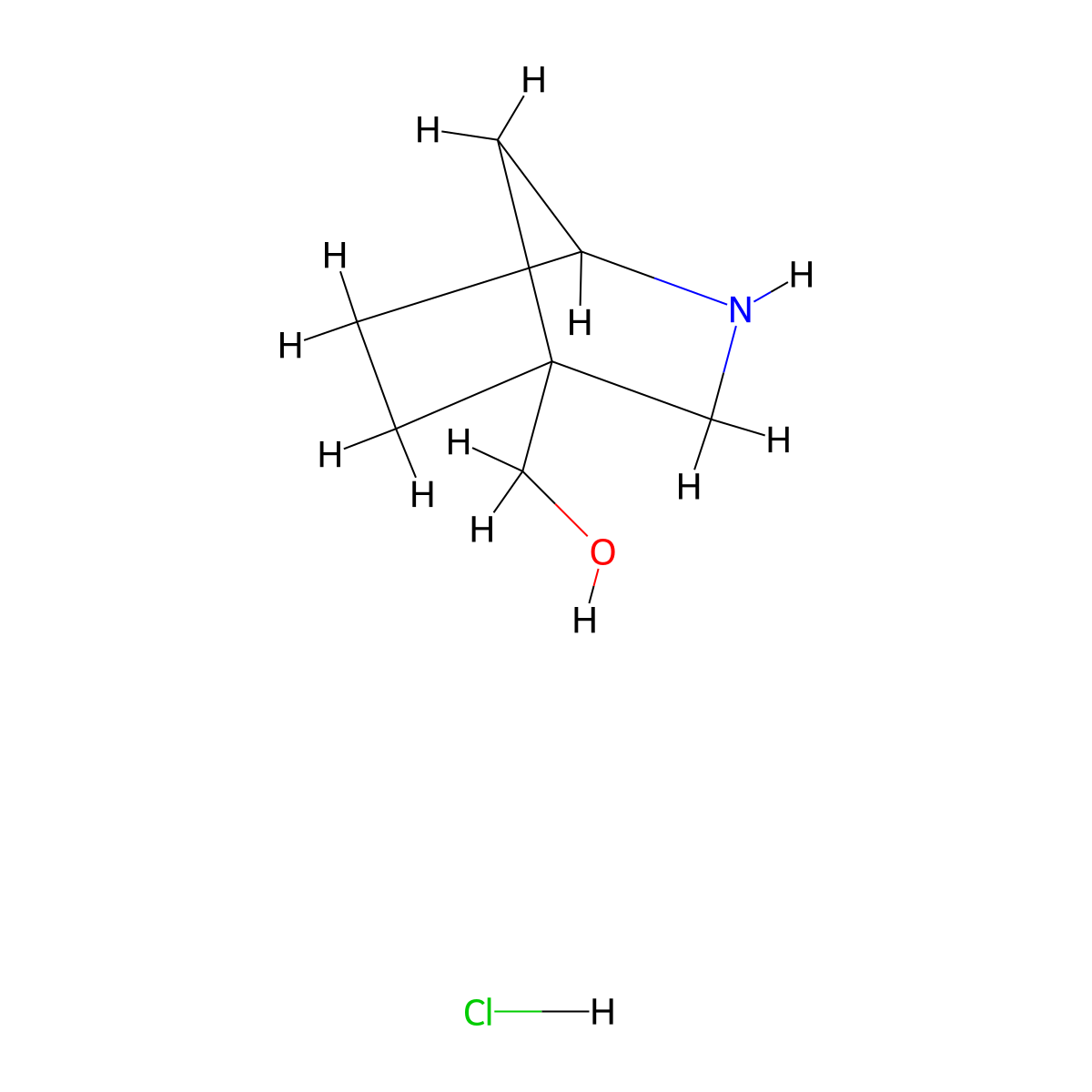 {2-Azabicyclo[2.2.1]heptan-4-yl}methanol hydrochloride molecular structure, CAS 2866334-13-4