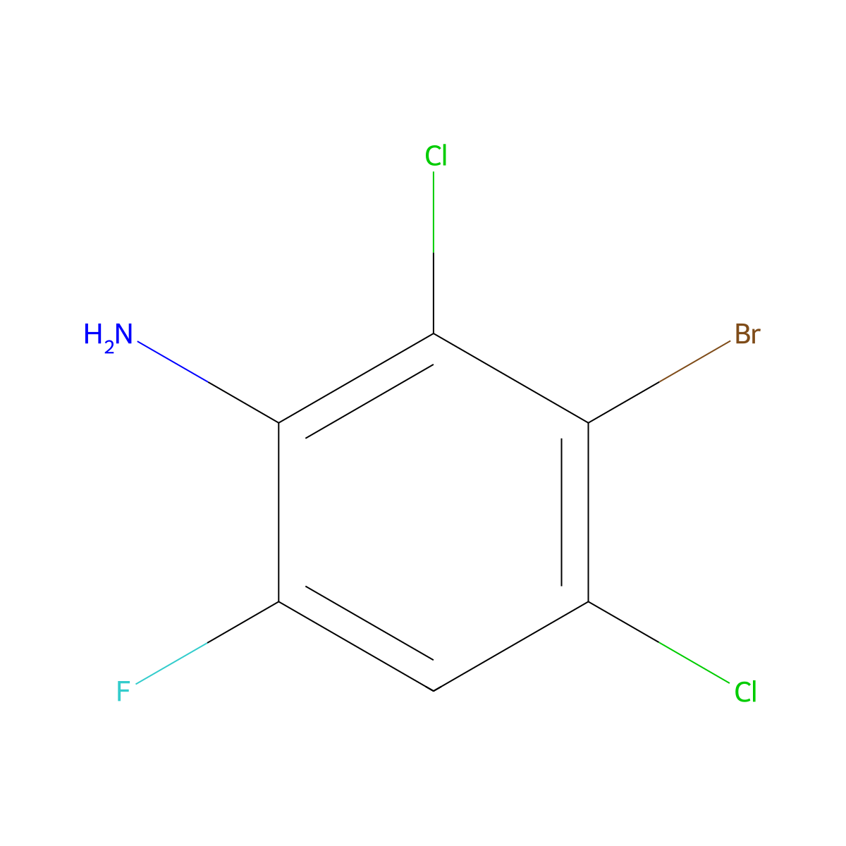 3-Bromo-2,4-dichloro-6-fluoroaniline molecular structure, CAS 2866334-14-5
