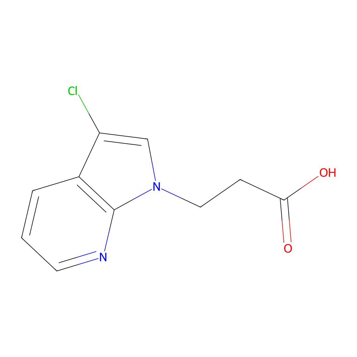 3-{3-chloro-1H-pyrrolo[2,3-b]pyridin-1-yl}propanoic acid molecular structure, CAS 2866334-21-4
