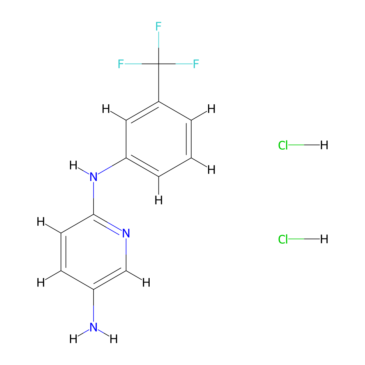 N2-[3-(trifluoromethyl)phenyl]pyridine-2,5-diamine dihydrochloride molecular structure, CAS 2866334-27-0