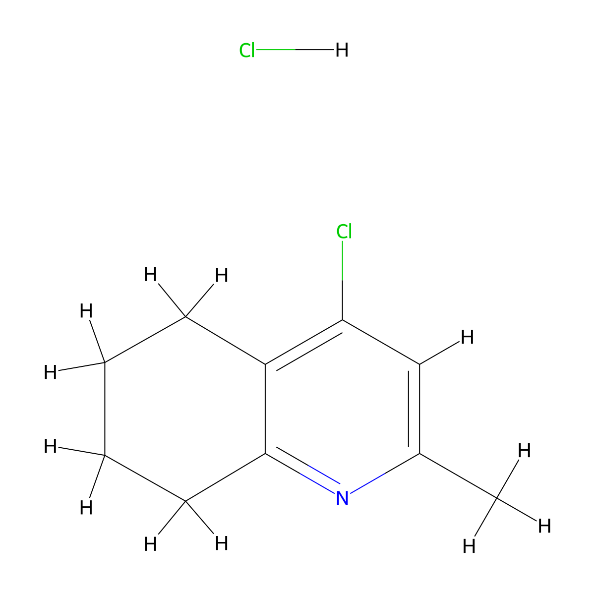 4-Chloro-2-methyl-5,6,7,8-tetrahydroquinoline hydrochloride molecular structure, CAS 2866334-29-2