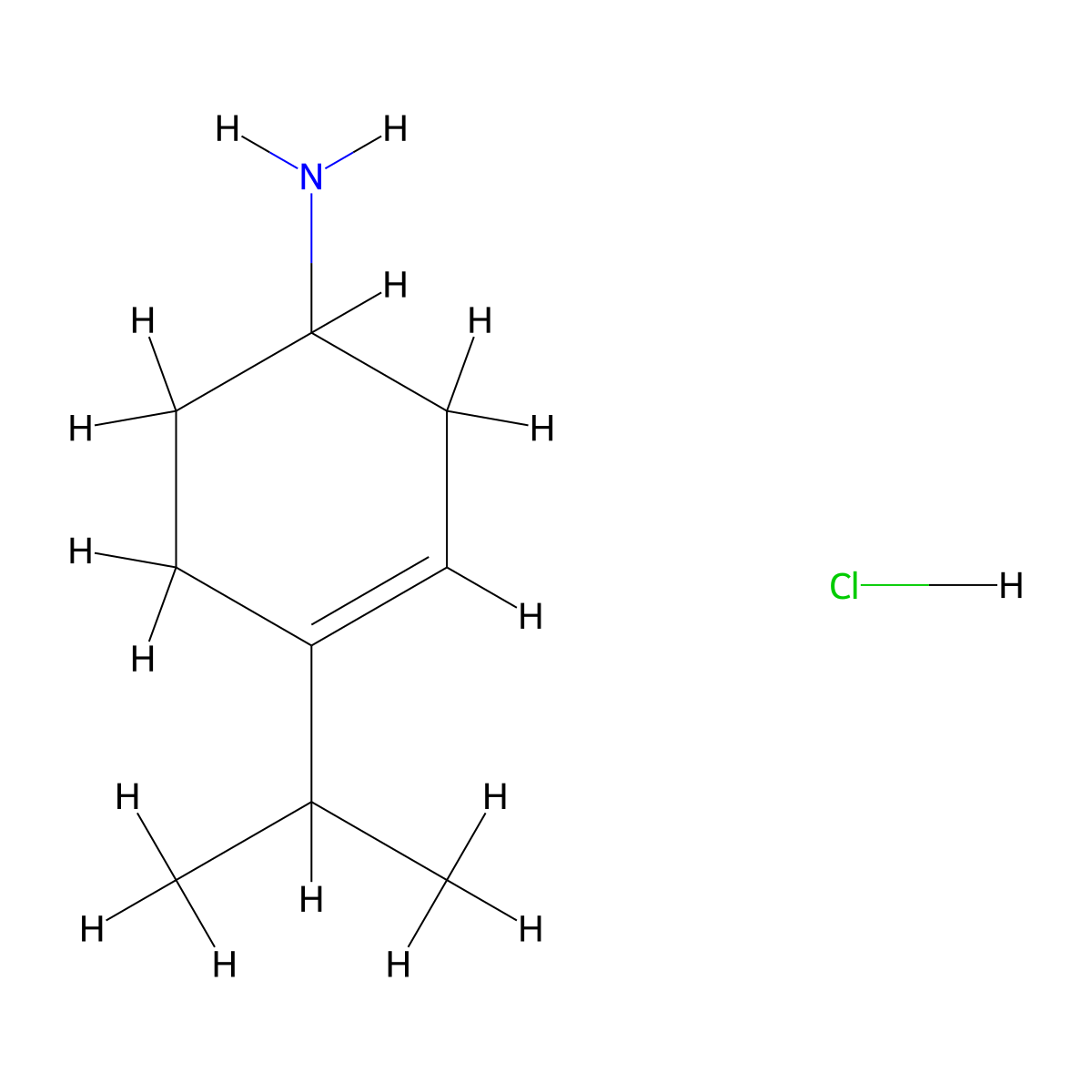 4-(Propan-2-yl)cyclohex-3-en-1-amine hydrochloride molecular structure, CAS 2866334-32-7