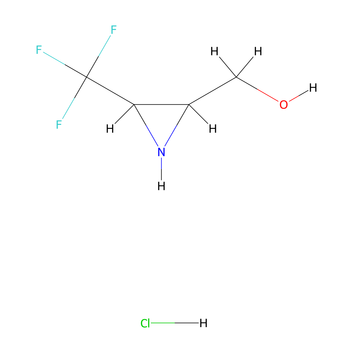 [3-(Trifluoromethyl)aziridin-2-yl]methanol hydrochloride molecular structure, CAS 2866334-35-0