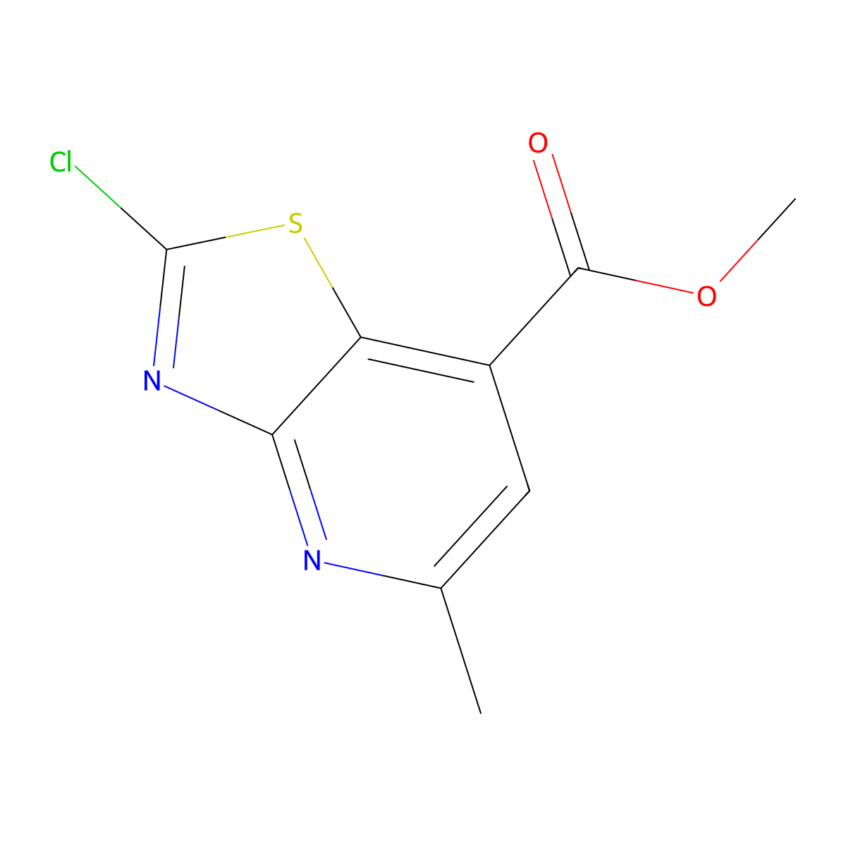 Methyl 2-chloro-5-methyl-[1,3]thiazolo[4,5-b]pyridine-7-carboxylate molecular structure, CAS 2866334-49-6