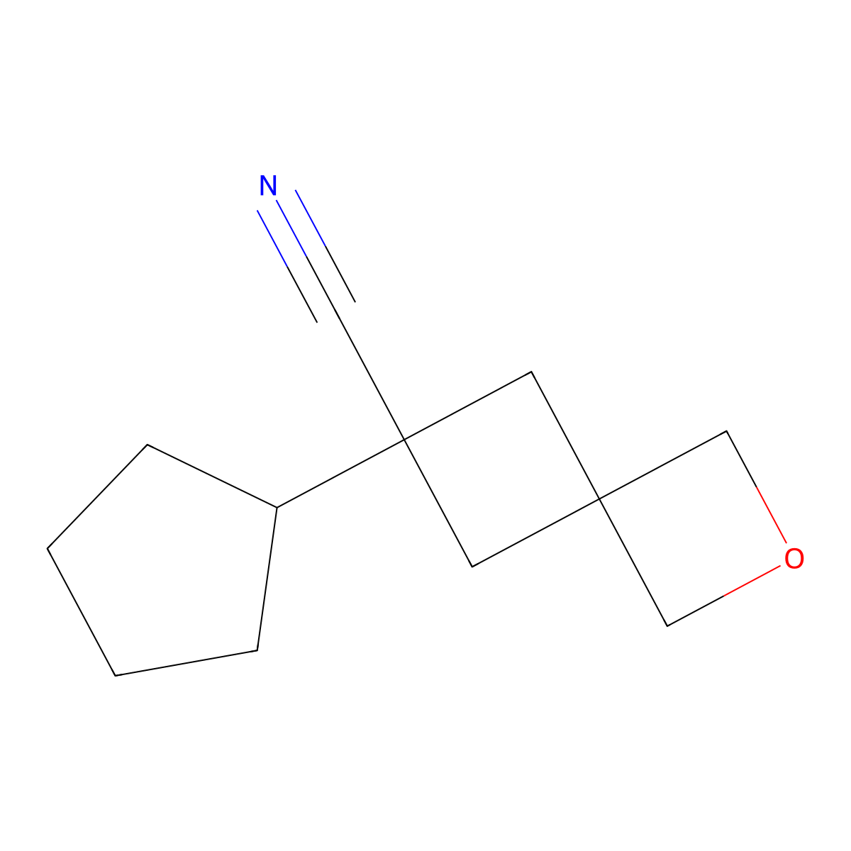 6-Cyclopentyl-2-oxaspiro[3.3]heptane-6-carbonitrile molecular structure, CAS 2866334-61-2