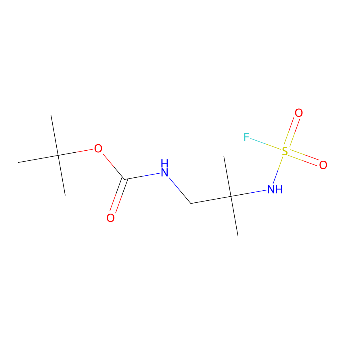 tert-butyl N-{2-[(fluorosulfonyl)amino]-2-methylpropyl}carbamate molecular structure, CAS 2866334-62-3