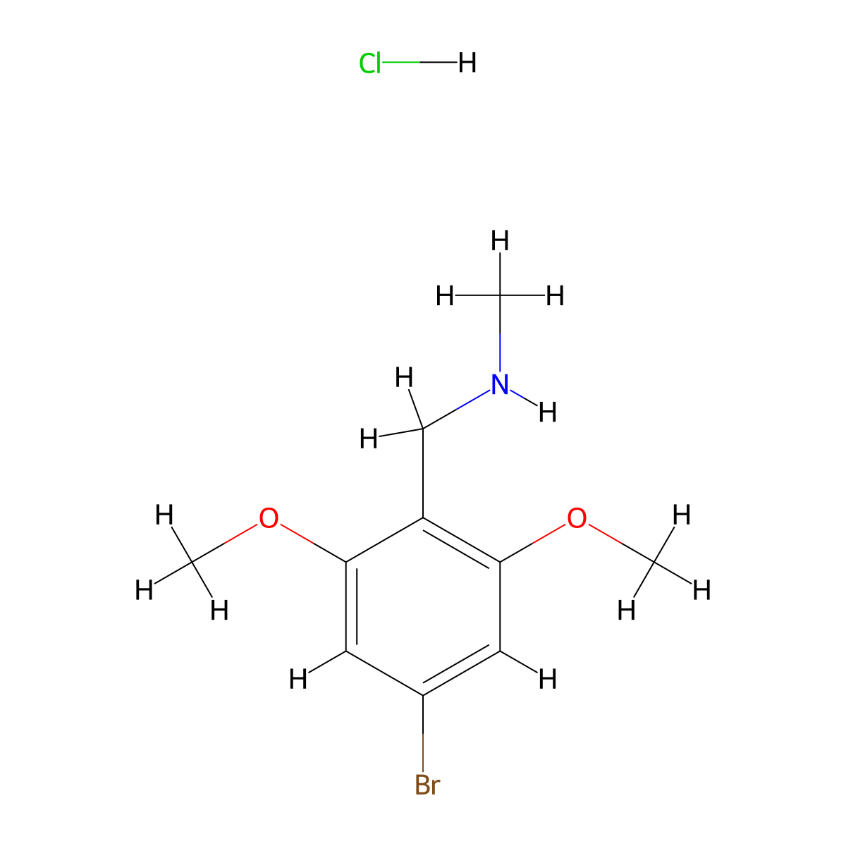 [(4-Bromo-2,6-dimethoxyphenyl)methyl](methyl)amine hydrochloride molecular structure, CAS 2866334-65-6