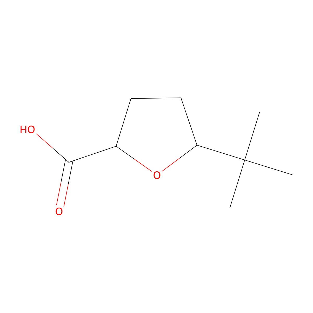 rac-(2R,5S)-5-tert-butyloxolane-2-carboxylic acid molecular structure, CAS 2866334-69-0
