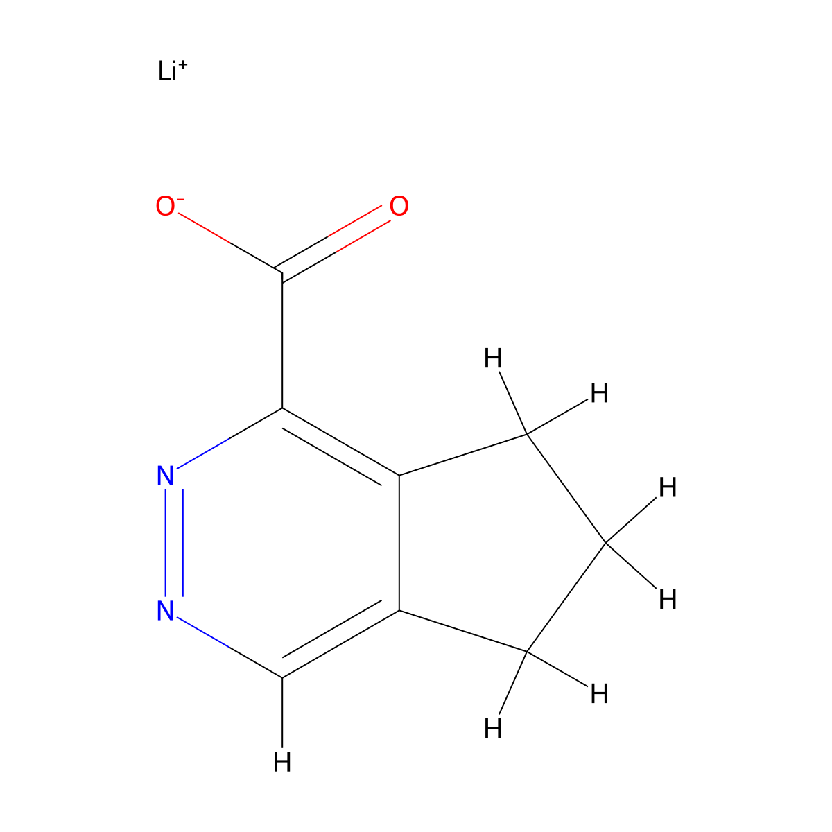 lithium(1+) 5H,6H,7H-cyclopenta[d]pyridazine-1-carboxylate molecular structure, CAS 2866334-72-5