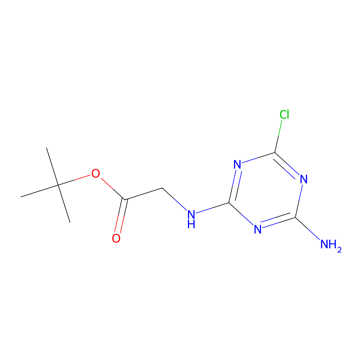 Tert-butyl 2-[(4-amino-6-chloro-1,3,5-triazin-2-yl)amino]acetate molecular structure, CAS 2866334-76-9
