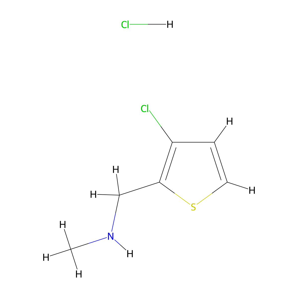 [(3-Chlorothiophen-2-yl)methyl](methyl)amine hydrochloride molecular structure, CAS 2866334-81-6