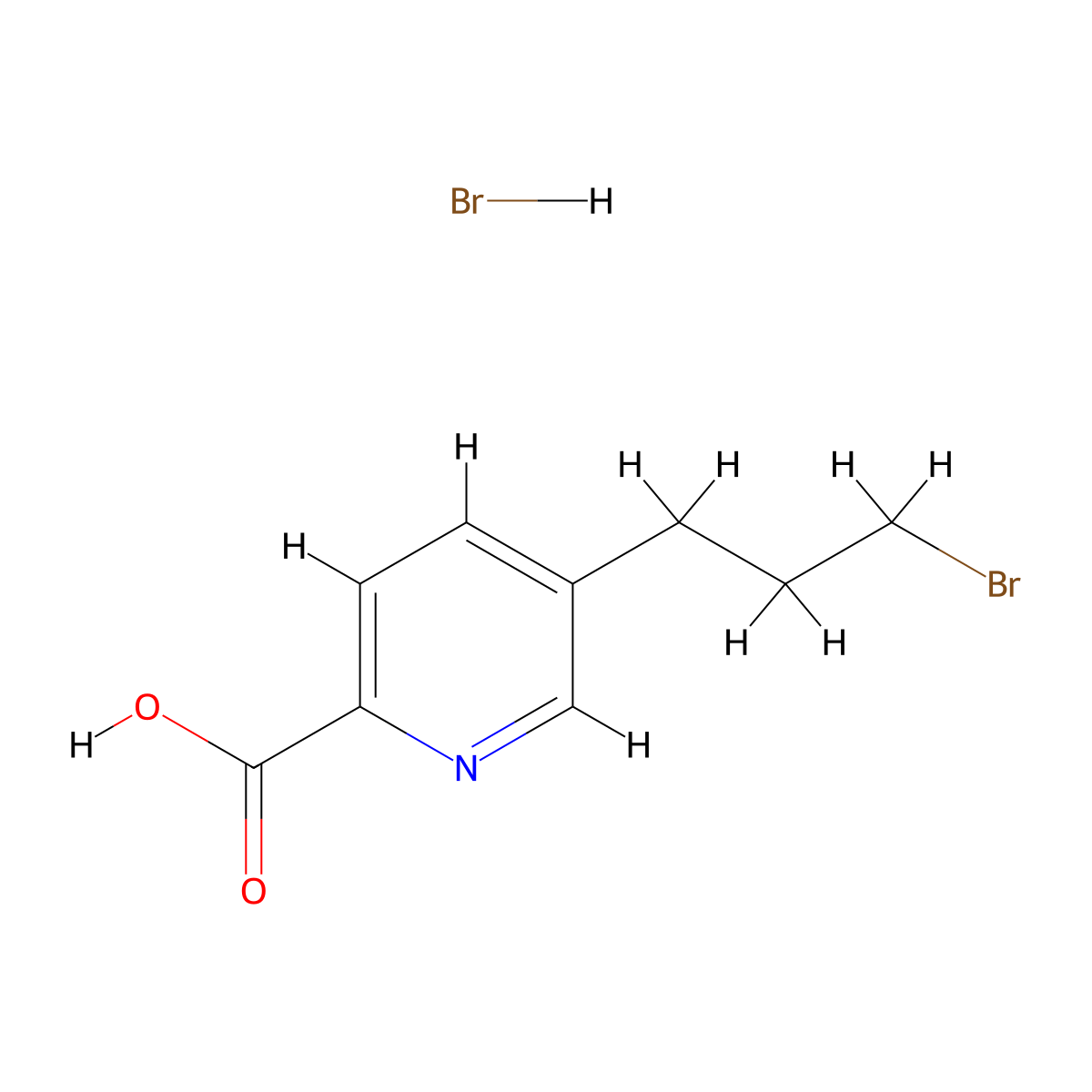 5-(3-Bromopropyl)pyridine-2-carboxylic acid hydrobromide molecular structure, CAS 2866334-83-8