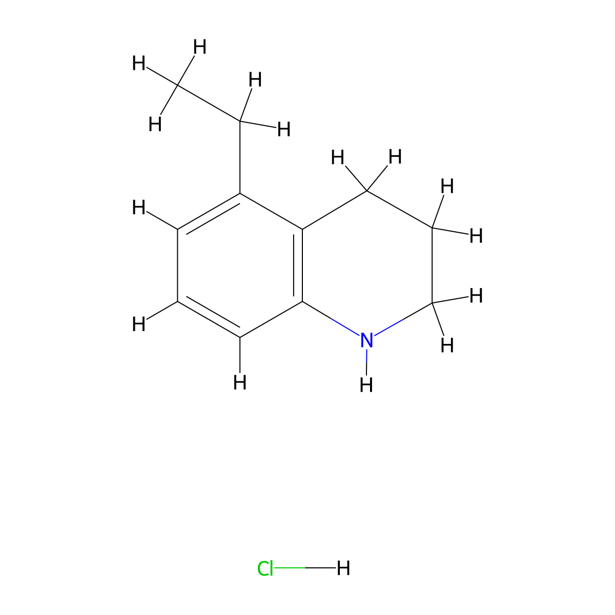 5-Ethyl-1,2,3,4-tetrahydroquinoline hydrochloride molecular structure, CAS 2866334-85-0
