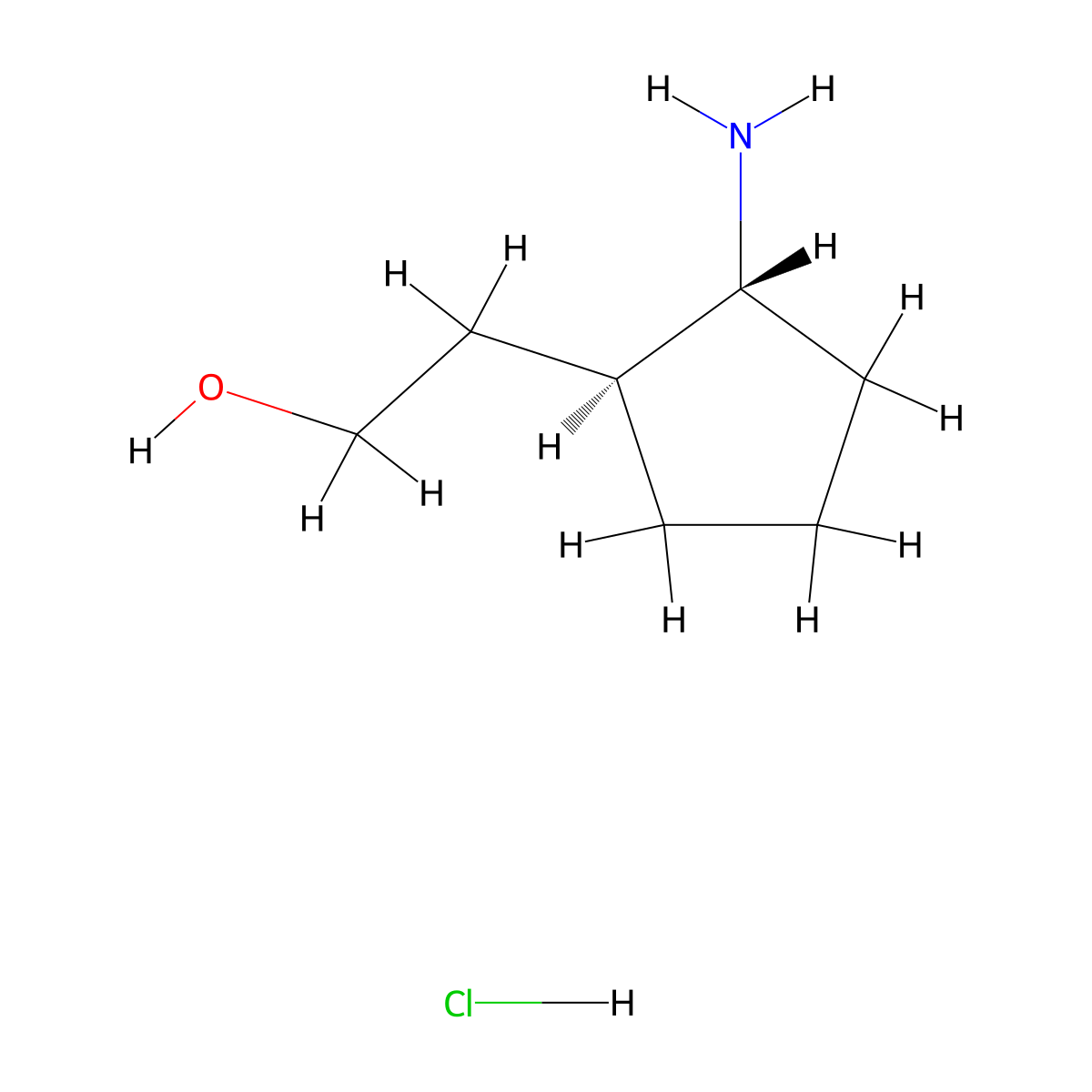 rac-2-[(1R,2S)-2-aminocyclopentyl]ethan-1-olhydrochloride molecular structure, CAS 2866334-86-1