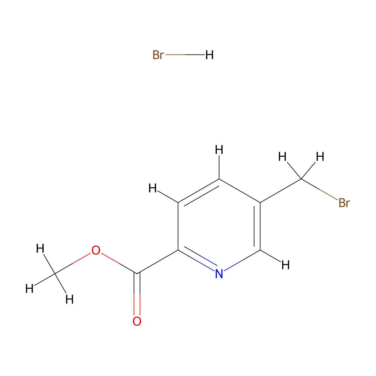 Methyl 5-(bromomethyl)pyridine-2-carboxylate hydrobromide molecular structure, CAS 2866334-98-5