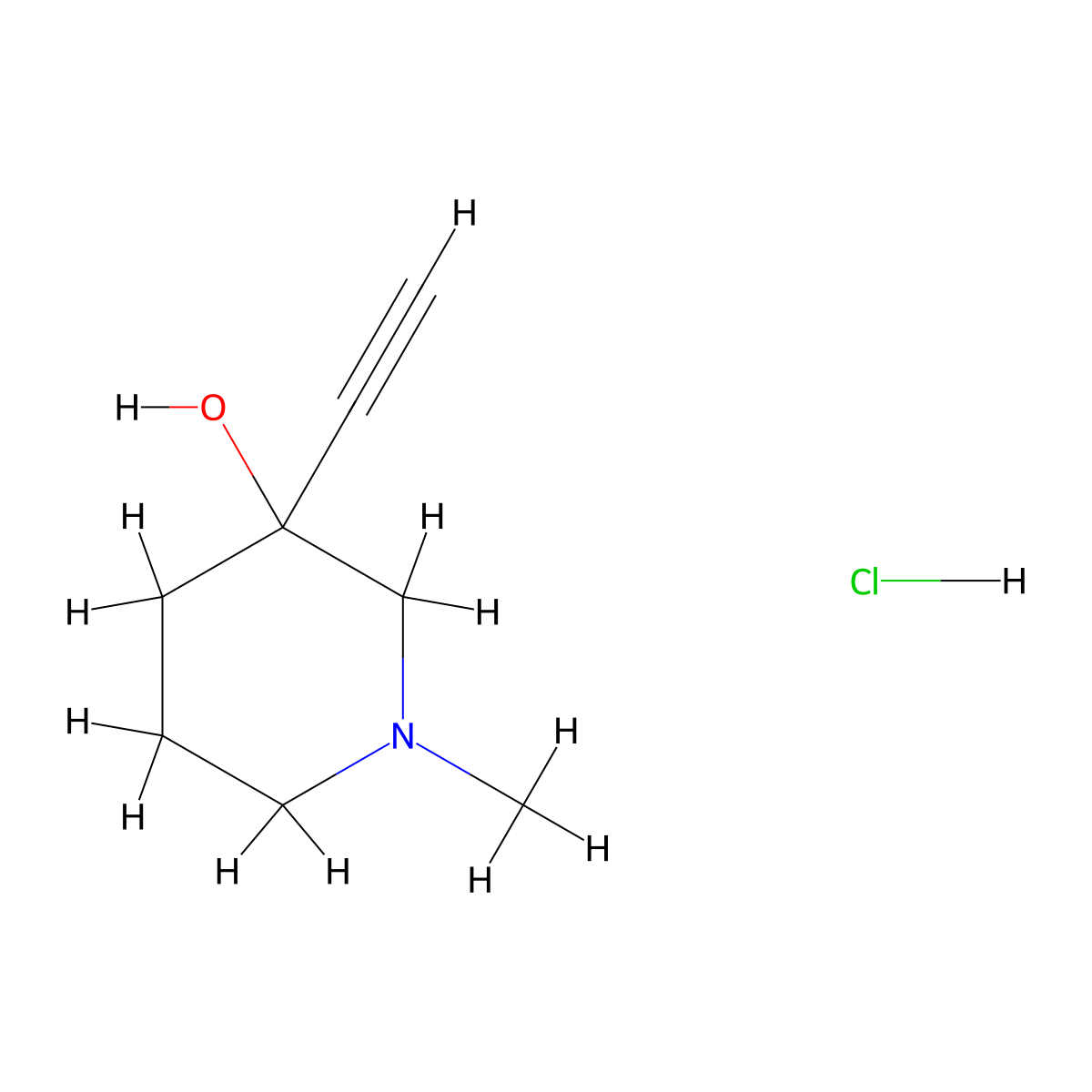 3-Ethynyl-1-methylpiperidin-3-ol hydrochloride molecular structure, CAS 2866335-03-5