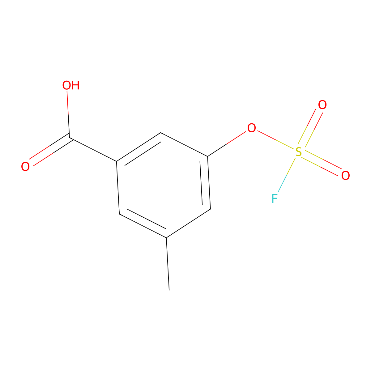 3-((Fluorosulfonyl)oxy)-5-methylbenzoic acid molecular structure, CAS 2866335-05-7