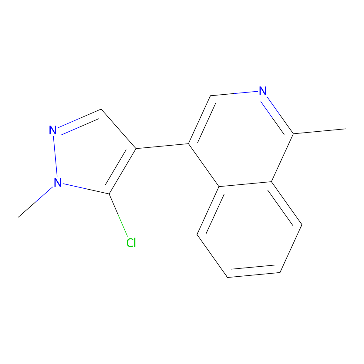 4-(5-chloro-1-methyl-1H-pyrazol-4-yl)-1-methylisoquinoline molecular structure, CAS 2866335-09-1