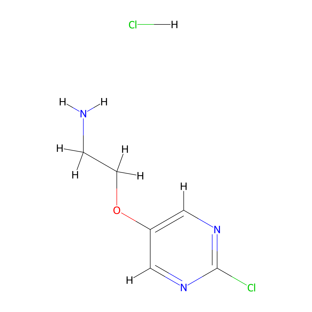 2-[(2-Chloropyrimidin-5-yl)oxy]ethan-1-amine hydrochloride molecular structure, CAS 2866335-16-0