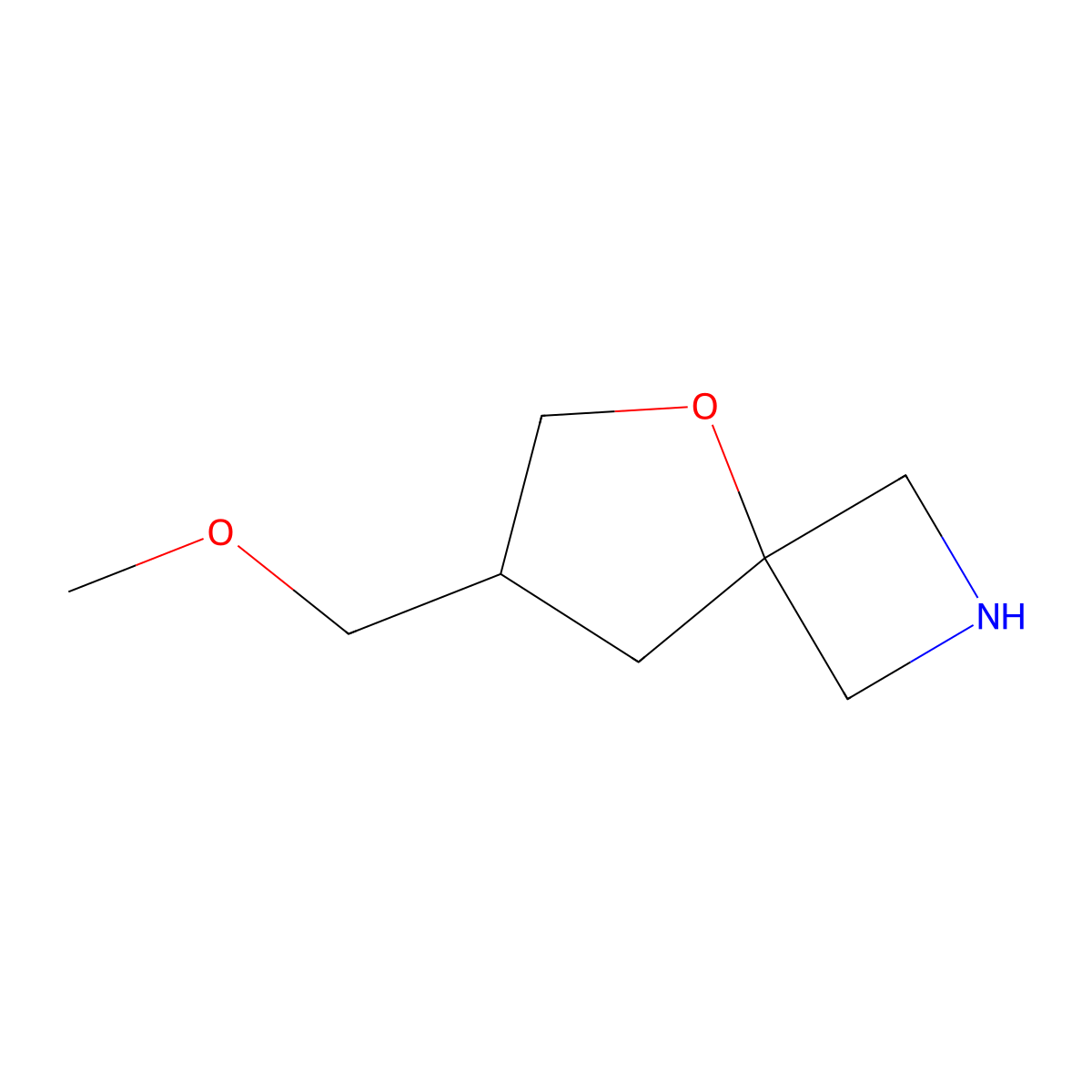 7-(Methoxymethyl)-5-oxa-2-azaspiro[3.4]octane molecular structure, CAS 2866335-17-1