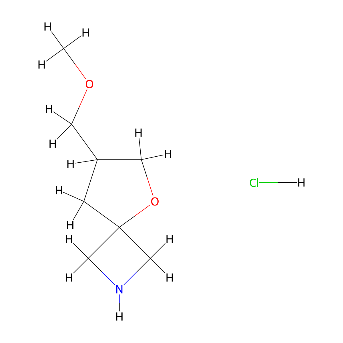 7-(Methoxymethyl)-5-oxa-2-azaspiro[3.4]octane hydrochloride molecular structure, CAS 2866335-18-2