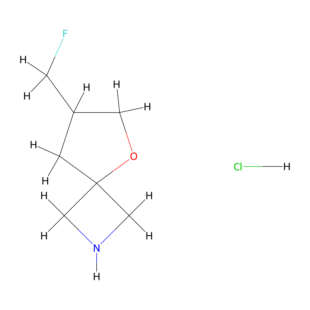 7-(Fluoromethyl)-5-oxa-2-azaspiro[3.4]octane hydrochloride molecular structure, CAS 2866335-20-6