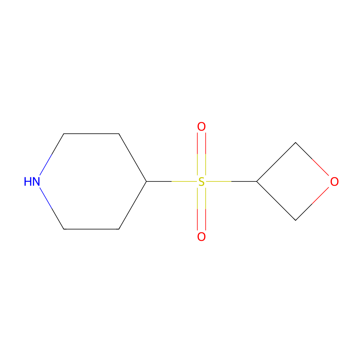 4-(Oxetane-3-sulfonyl)piperidine molecular structure, CAS 2866335-21-7