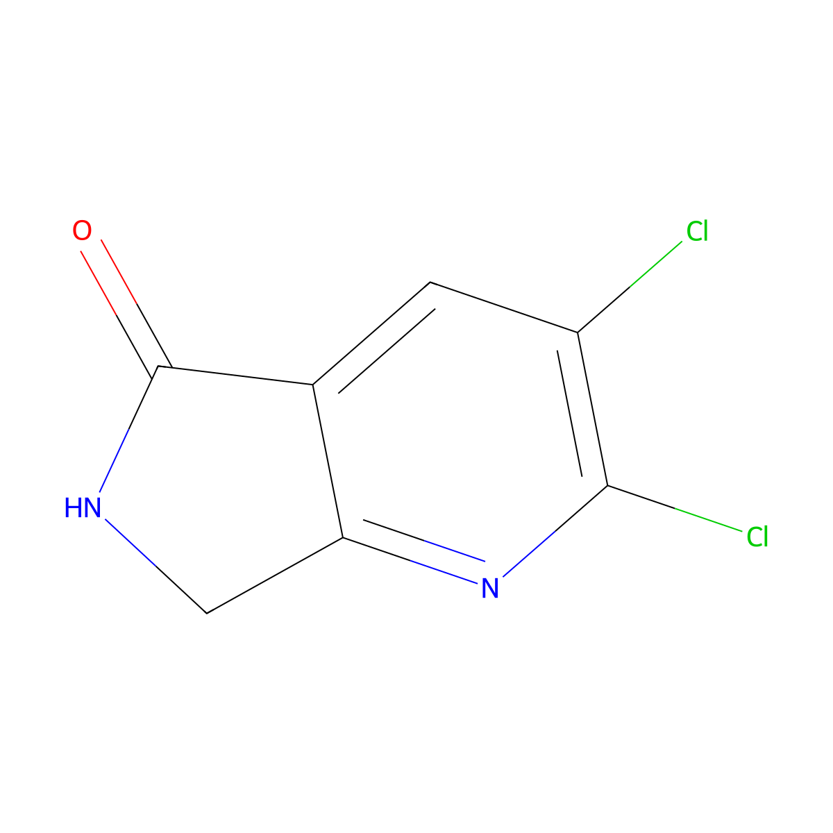 2,3-dichloro-5H,6H,7H-pyrrolo(3,4-b)pyridin-5-one molecular structure, CAS 2866335-26-2