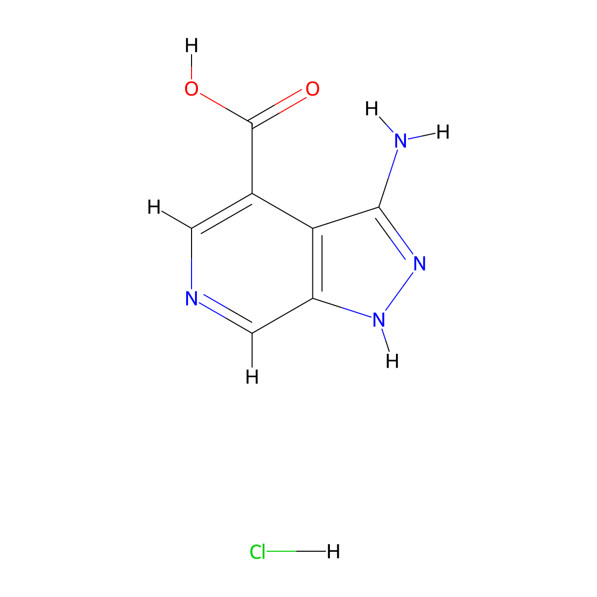 3-amino-1H-pyrazolo[3,4-c]pyridine-4-carboxylic acid hydrochloride molecular structure, CAS 2866335-28-4