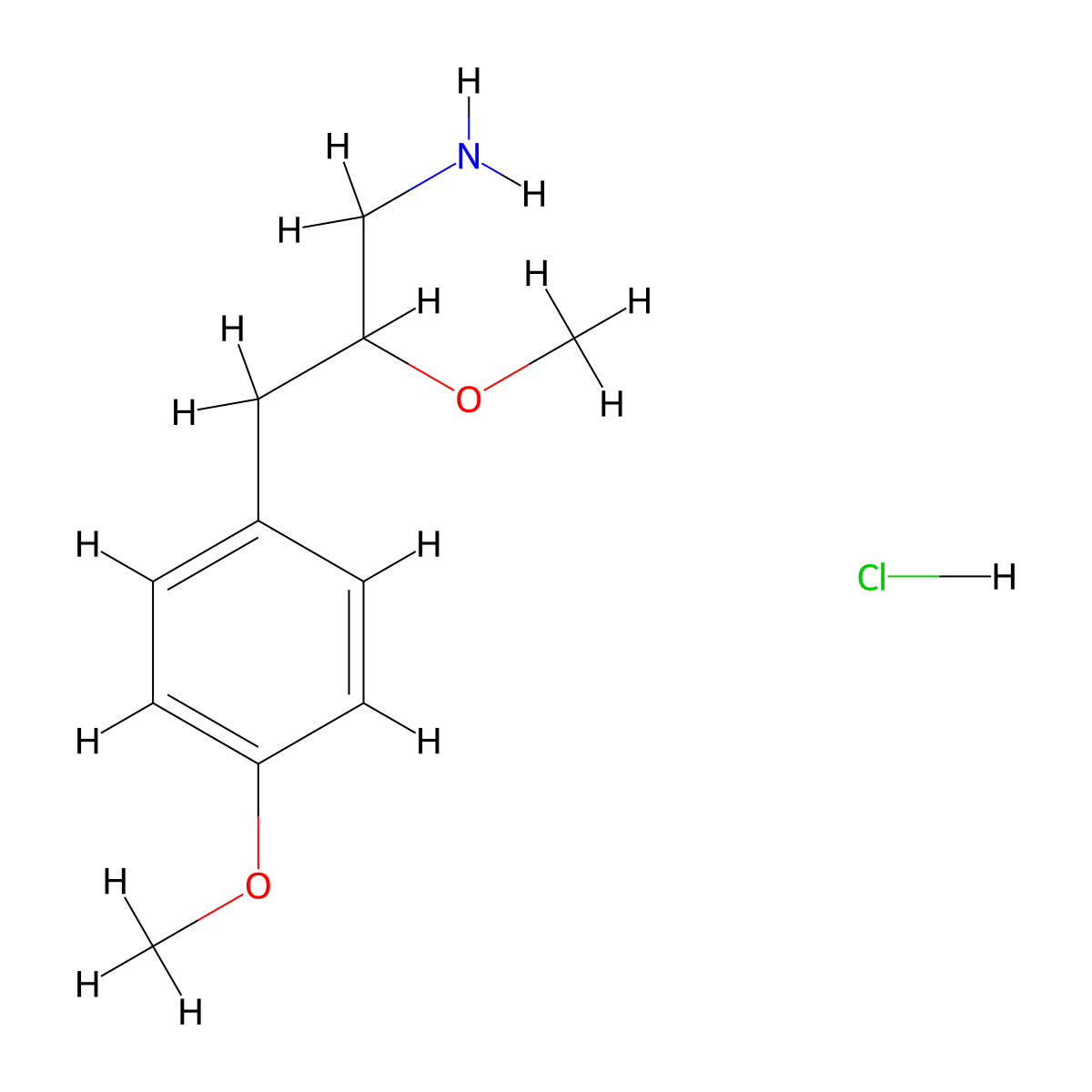 2-Methoxy-3-(4-methoxyphenyl)propan-1-amine hydrochloride molecular structure, CAS 2866335-31-9