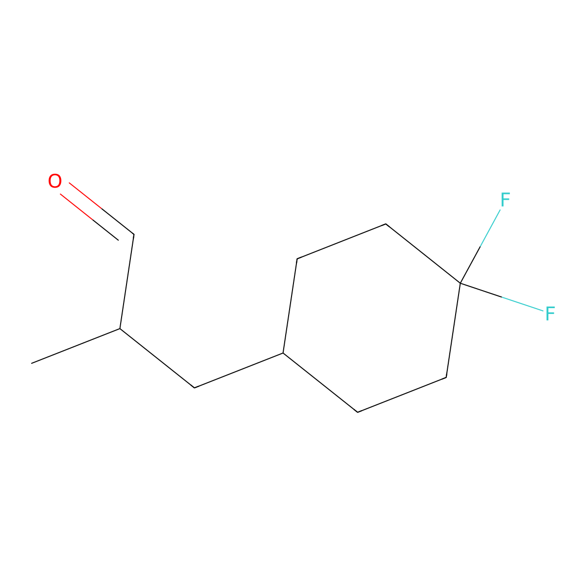 3-(4,4-Difluorocyclohexyl)-2-methylpropanal molecular structure, CAS 2866335-34-2