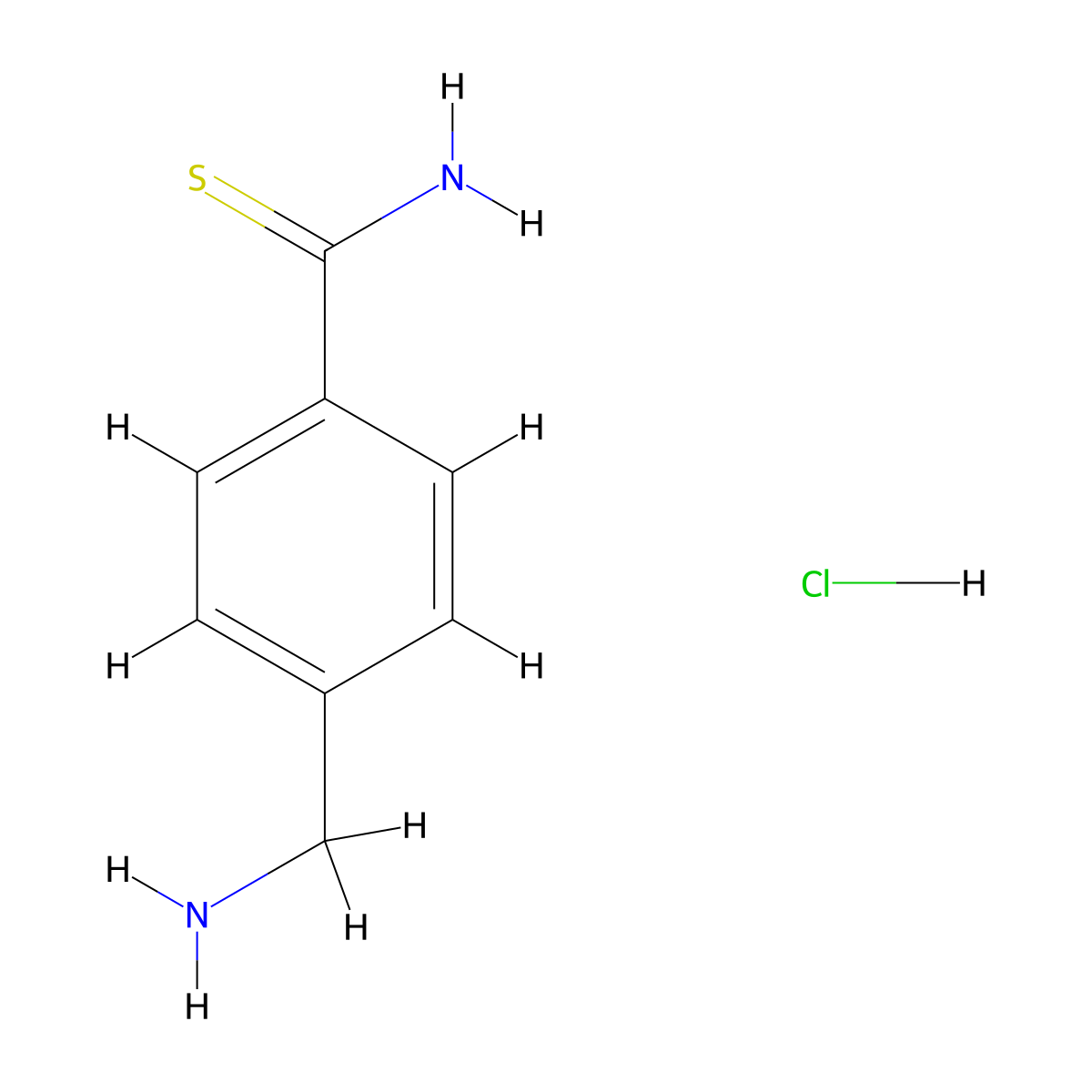 4-(Aminomethyl)benzene-1-carbothioamide hydrochloride molecular structure, CAS 2866335-35-3
