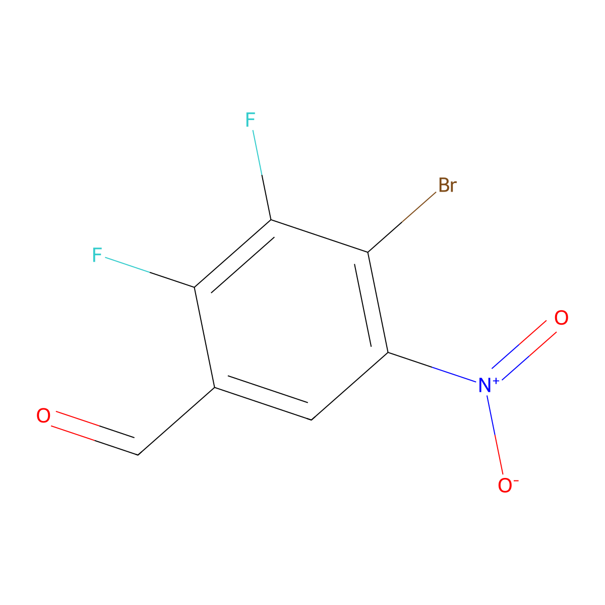 4-Bromo-2,3-difluoro-5-nitrobenzaldehyde molecular structure, CAS 2866335-42-2