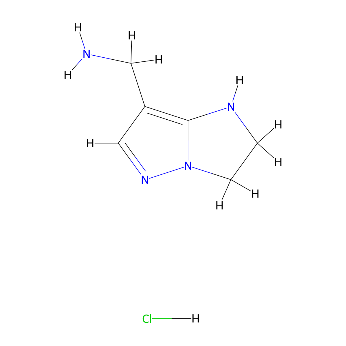 1-{1H,2H,3H-pyrazolo[1,5-a]imidazol-7-yl}methanamine hydrochloride molecular structure, CAS 2866335-45-5