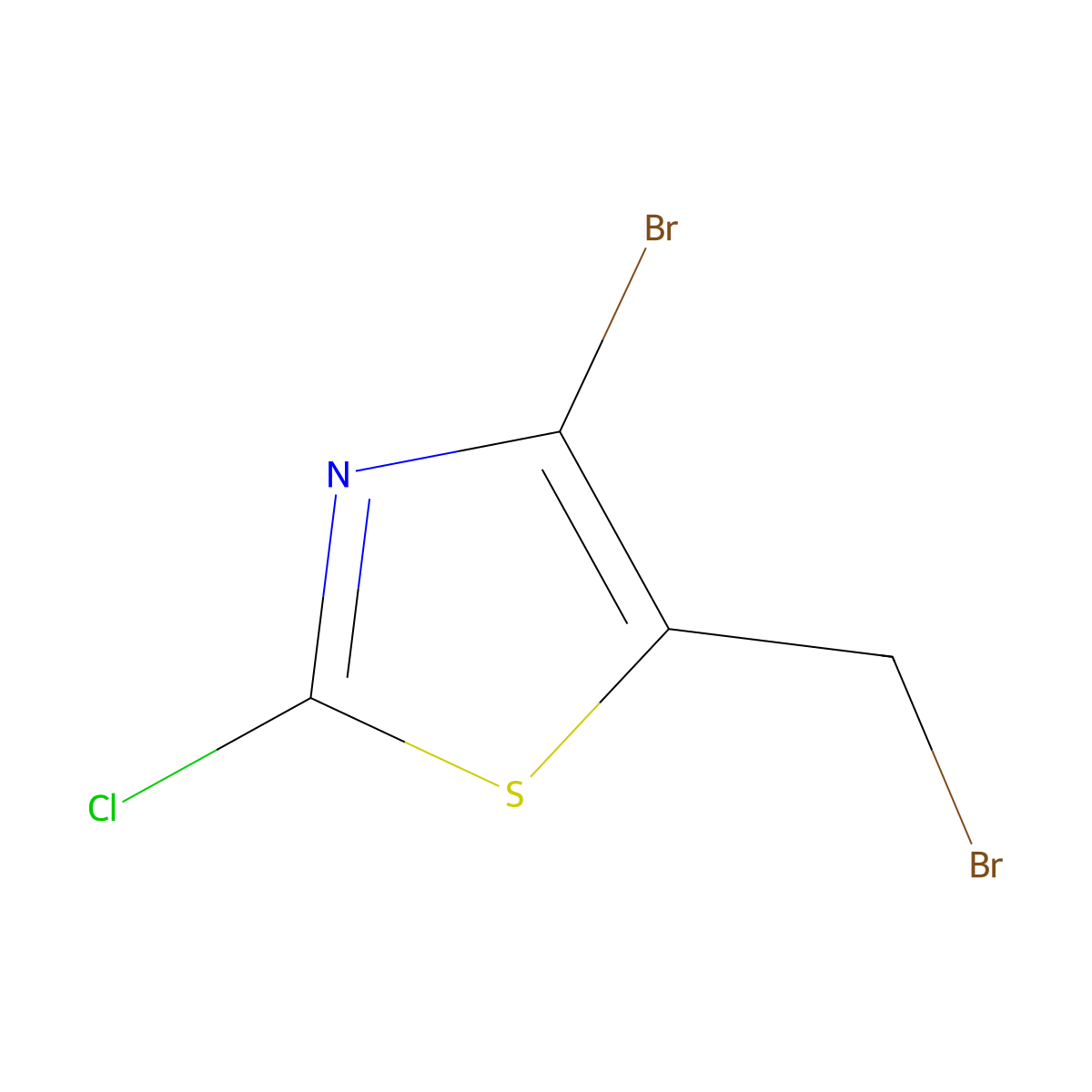 4-Bromo-5-(bromomethyl)-2-chloro-1,3-thiazole molecular structure, CAS 2866335-46-6