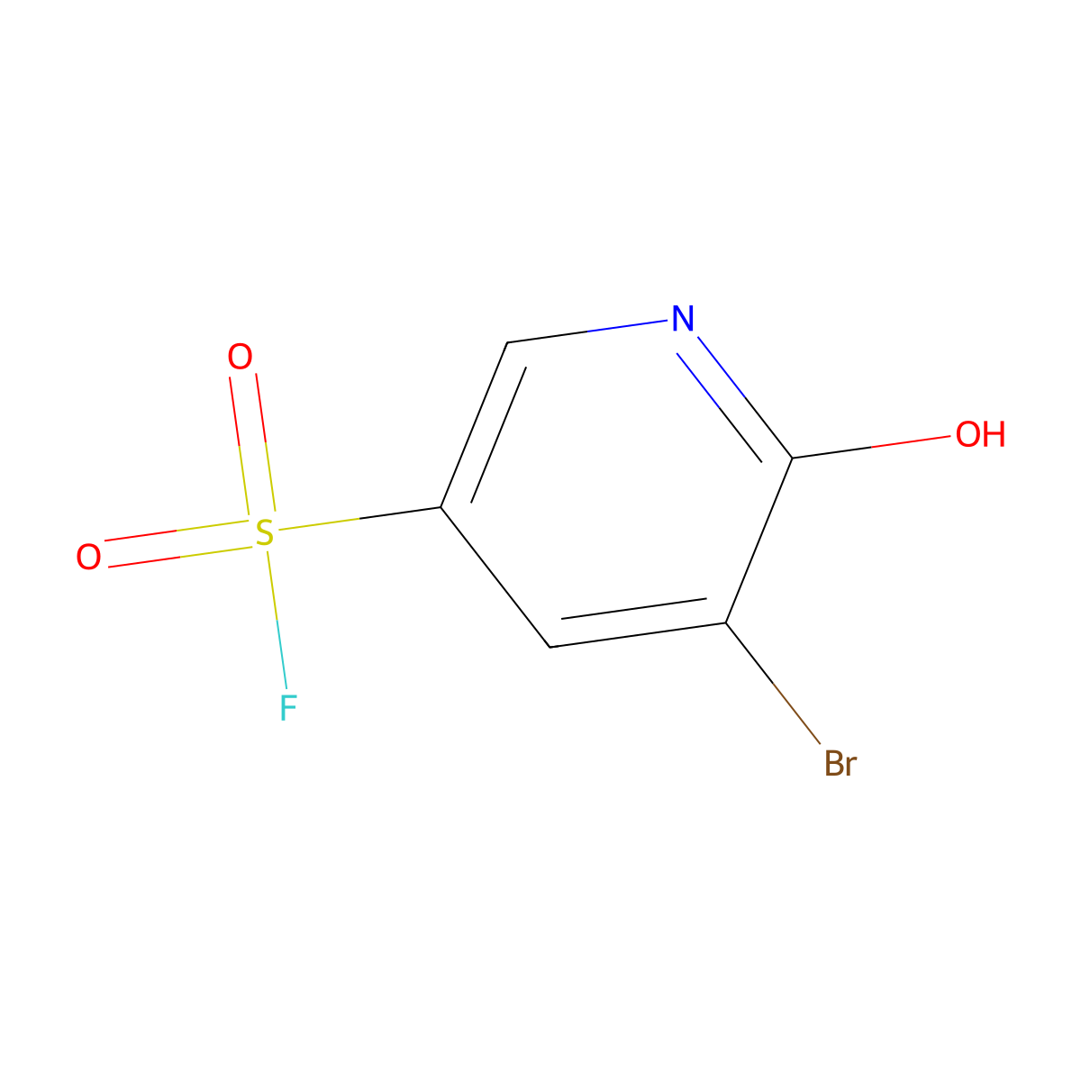 5-Bromo-6-hydroxypyridine-3-sulfonyl fluoride molecular structure, CAS 2866335-47-7