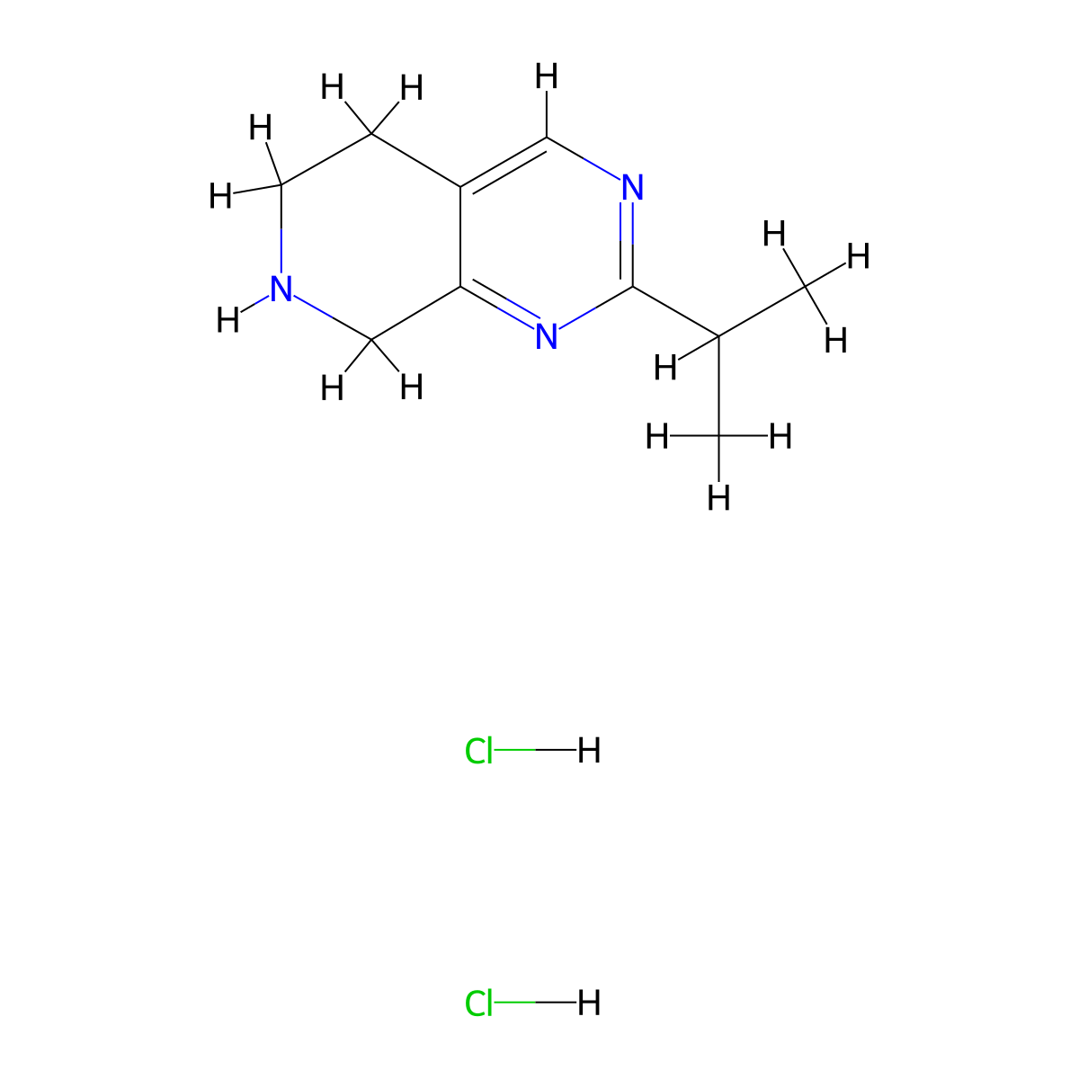 2-(propan-2-yl)-5H,6H,7H,8H-pyrido[3,4-d]pyrimidine dihydrochloride molecular structure, CAS 2866335-49-9