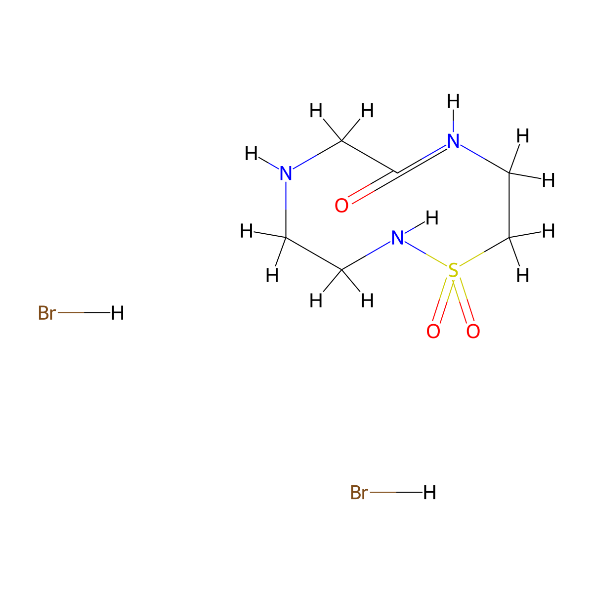 1lambda6,2,5,8-Thiatriazecane-1,1,7-trione dihydrobromide molecular structure, CAS 2866335-52-4