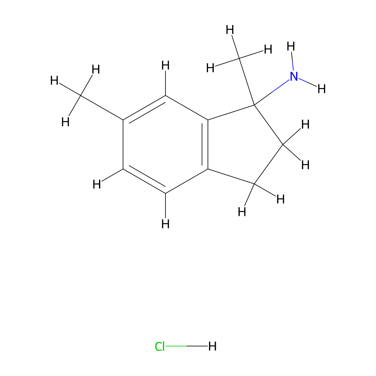 1,6-dimethyl-2,3-dihydro-1H-inden-1-amine hydrochloride molecular structure, CAS 2866335-53-5