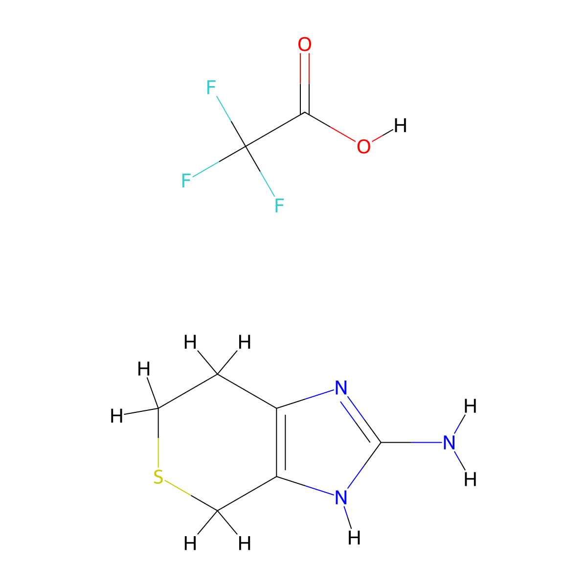 1H,4H,6H,7H-thiopyrano(3,4-d)imidazol-2-amine; trifluoroacetic acid molecular structure, CAS 2866335-54-6
