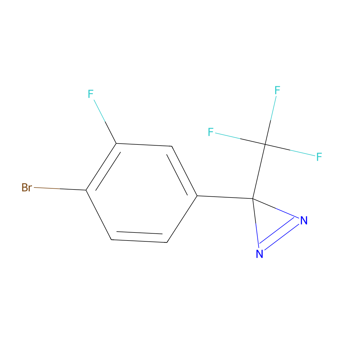 3-(4-bromo-3-fluorophenyl)-3-(trifluoromethyl)-3H-diazirine molecular structure, CAS 2866335-61-5