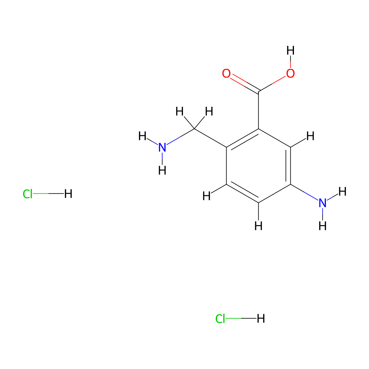 5-Amino-2-(aminomethyl)benzoic acid dihydrochloride molecular structure, CAS 2866335-62-6