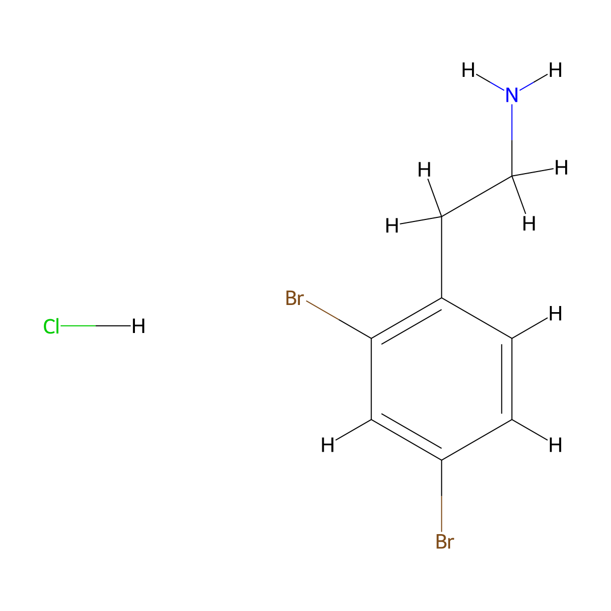 2-(2,4-Dibromophenyl)ethan-1-amine hydrochloride molecular structure, CAS 2866335-70-6
